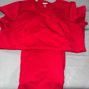 Red Scrubstar top and bottoms